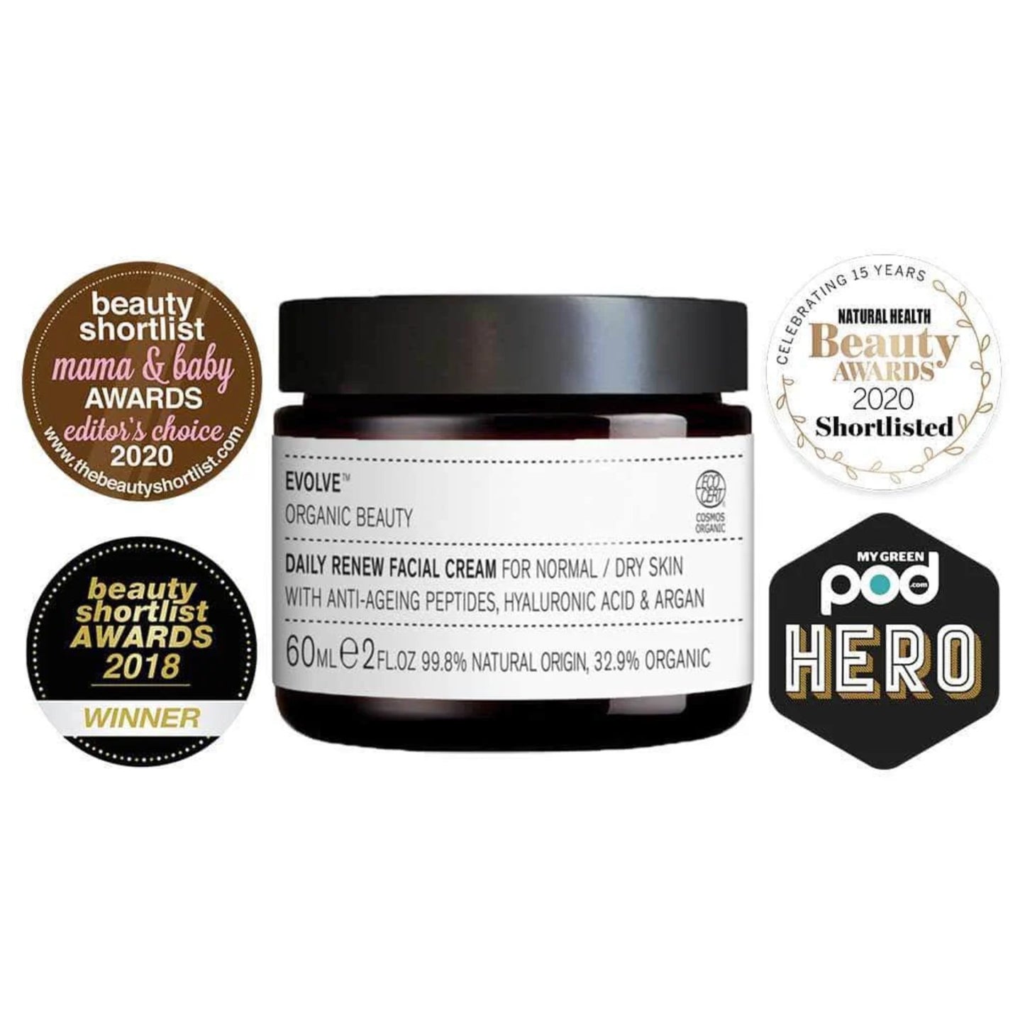EVOLVE Organic Beauty Daily Renew Facial Cream - The Slowmoisturiser