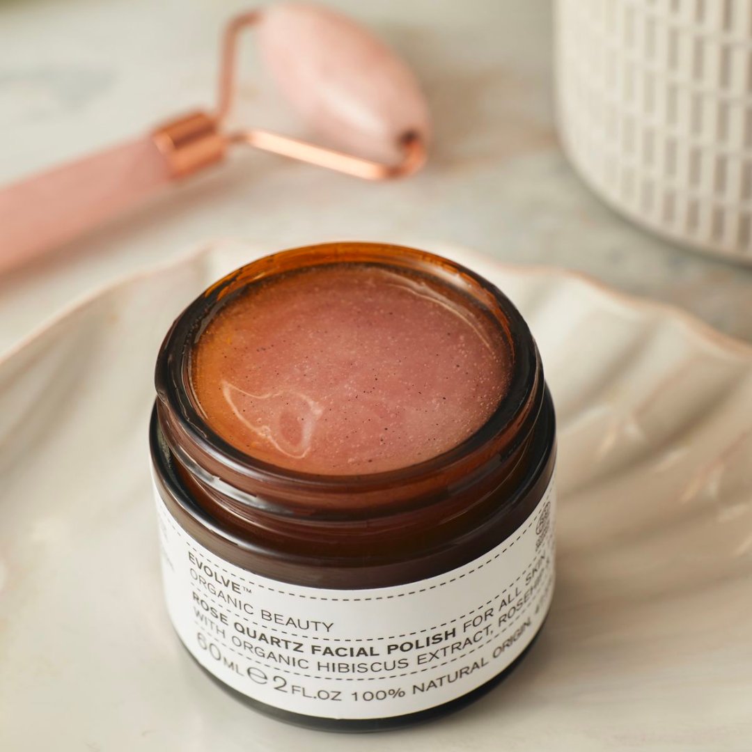 EVOLVE Organic Beauty Rose Quartz Facial Polish 60ml - The Slowscrub